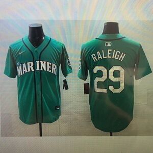 😊Cal Raleigh Aqua Jersey Stitched🥺